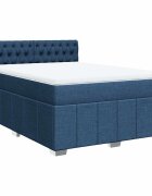 vidaXL Posteľný rám boxspring s matracom modrý 140x200 cm látka