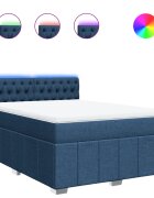 vidaXL Posteľný rám boxspring s matracom modrý 140x200 cm látka