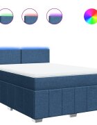 vidaXL Posteľný rám boxspring s matracom modrý 140x200 cm látka