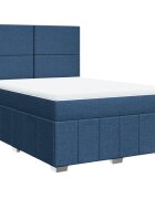 vidaXL Posteľný rám boxspring s matracom modrý 140x200 cm látka