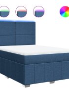vidaXL Posteľný rám boxspring s matracom modrý 140x200 cm látka