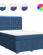vidaXL Posteľný rám boxspring s matracom modrý 140x200 cm látka