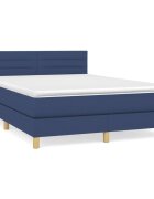 vidaXL Posteľný rám boxspring s matracom modrý 140x200 cm látka