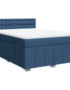 vidaXL Posteľný rám boxspring s matracom modrý 140x200 cm látka