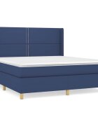 vidaXL Posteľný rám boxspring s matracom modrý 180x200 cm látka