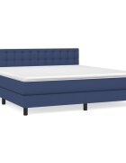 vidaXL Posteľný rám boxspring s matracom modrý 180x200 cm látka