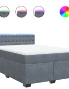 vidaXL Posteľný rám boxspring s matracom tmavosivý 140x190 cm zamat