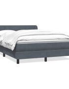 vidaXL Posteľný rám boxspring s matracom tmavosivý 160x210 cm zamat