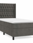 vidaXL Posteľný rám boxspring s matracom tmavosivý 80x200 cm zamat