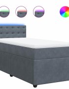 vidaXL Posteľný rám boxspring s matracom tmavosivý 80x200 cm zamat