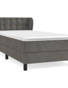 vidaXL Posteľný rám boxspring s matracom tmavosivý 80x200 cm zamat