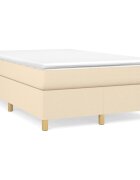 vidaXL Posteľný rám s boxspringom krémová 120x200 cm látka