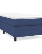 vidaXL Posteľný rám s boxspringom modrá 90x190 cm látka
