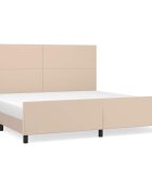 vidaXL Posteľný rám s čelom kapučínový 200x200 cm umelá koža