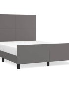 vidaXL Posteľný rám s čelom sivý 140x200 cm umelá koža