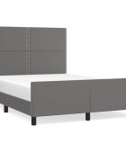 vidaXL Posteľný rám s čelom sivý 140x200 cm umelá koža