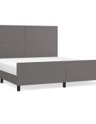 vidaXL Posteľný rám s čelom sivý 160x200 cm umelá koža
