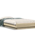 vidaXL Posteľný rám s LED svetlami sonoma 90x190 cm kompozitné drevo