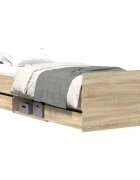 vidaXL Posteľný rám s predným a zadným čelom dub sonoma 75x190 cm