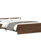vidaXL Posteľný rám s predným a zadným čelom hnedý dub 120x190 cm