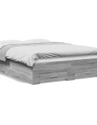 vidaXL Posteľný rám so zásuvkami sivý sonoma 135x190cm kompozit. drevo