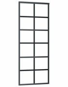 vidaXL Posuvné dvere ESG sklo a hliník 76x205 cm čierne