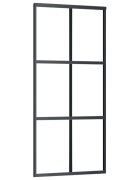 vidaXL Posuvné dvere ESG sklo a hliník 90x205 cm čierne