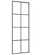 vidaXL Posuvné dvere hliník a sklo ESG 76x205 cm čierne