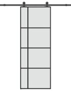 vidaXL Posuvné dvere s kovaním 76x205 cm ESG sklo a hliník