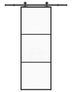 vidaXL Posuvné dvere s kovaním 76x205 cm ESG sklo a hliník