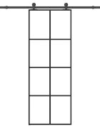 vidaXL Posuvné dvere s kovaním 76x205 cm ESG sklo a hliník