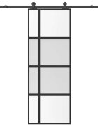 vidaXL Posuvné dvere s kovaním 76x205 cm tvrdené sklo a hliník úzke