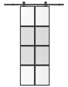 vidaXL Posuvné dvere s kovaním 76x205 cm tvrdené sklo a hliník úzke