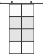 vidaXL Posuvné dvere s kovaním čierne 1025x205 cm tvrdené sklo