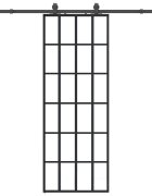 vidaXL Posuvné dvere s kovaním čierne 76x205 cm ESG sklo
