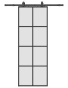vidaXL Posuvné dvere s kovaním čierne 76x205 cm ESG sklo