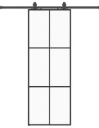 vidaXL Posuvné dvere s kovaním čierne 76x205 cm ESG sklo