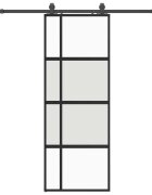 vidaXL Posuvné dvere s kovaním čierne 76x205 cm tvrdené sklo