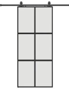 vidaXL Posuvné dvere s kovaním čierne 90x205 cm tvrdené sklo