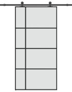 vidaXL Posuvné dvere s kovaním ESG sklo a hliník 1025x205 cm