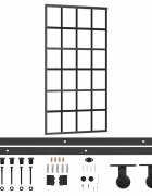 vidaXL Posuvné dvere s kovaním ESG sklo a hliník 102x205 cm