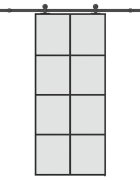 vidaXL Posuvné dvere s kovaním ESG sklo a hliník 90x205 cm