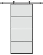 vidaXL Posuvné dvere s kovaním ESG sklo a hliník 90x205 cm