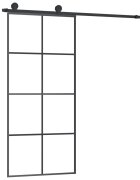 vidaXL Posuvné dvere s kovaním ESG sklo a hliník 90x205 cm