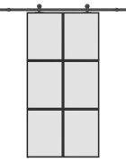 vidaXL Posuvné dvere s kovaním tvrdené sklo a hliník úzke 1025x205 cm