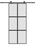 vidaXL Posuvné dvere s kovaním tvrdené sklo a hliník úzke 90x205 cm