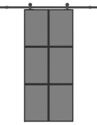 vidaXL Posuvné dvere s kovaním tvrdené sklo a hliník úzke 90x205 cm