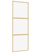 vidaXL Posuvné dvere zlaté 76x205 cm číre ESG sklo a hliník
