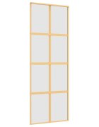 vidaXL Posuvné dvere zlaté 76x205 cm matné ESG sklo a hliník