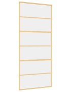 vidaXL Posuvné dvere zlaté 90x205 cm číre ESG sklo a hliník